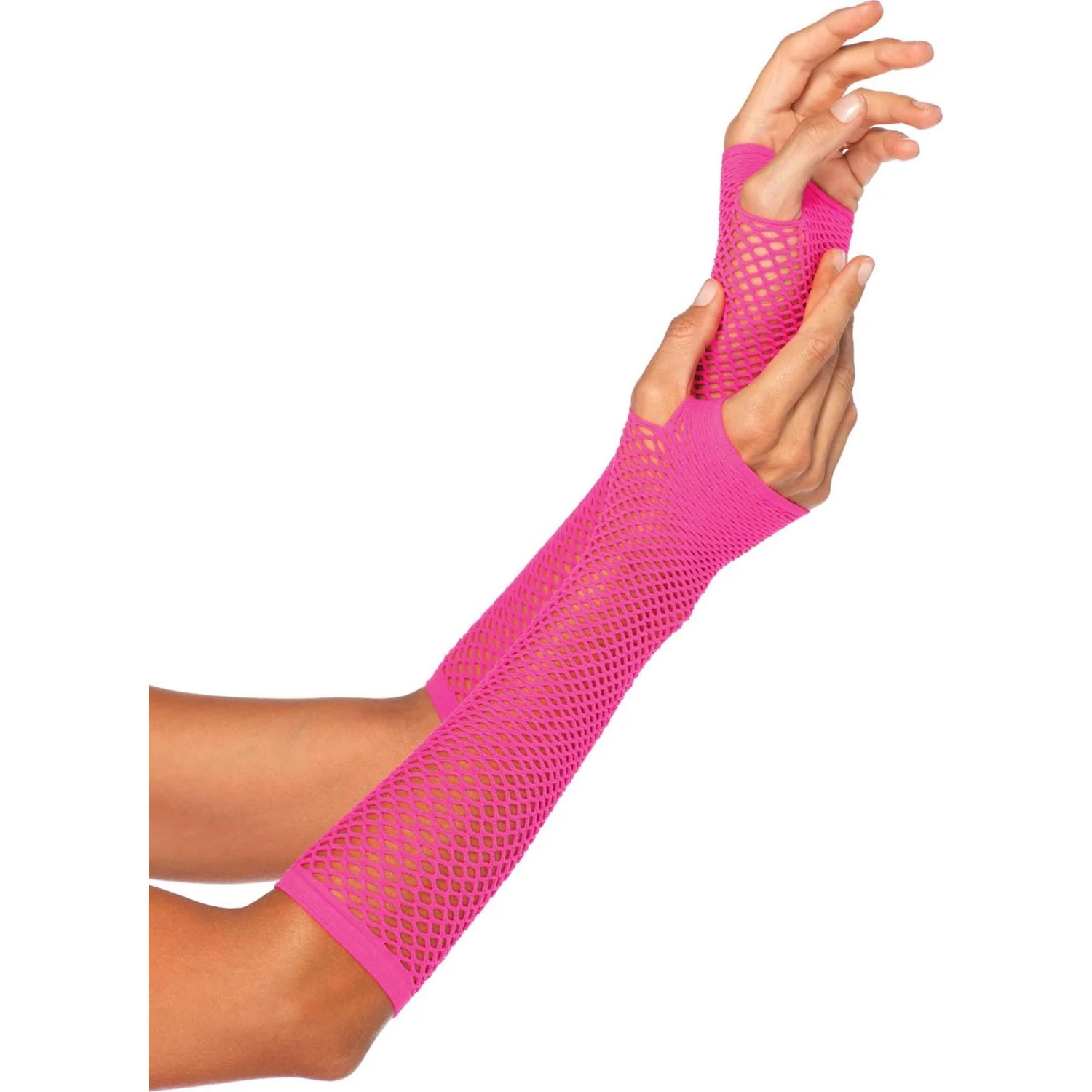Leg Avenue - Womens Triangle Net Fingerless Gloves - Image 3