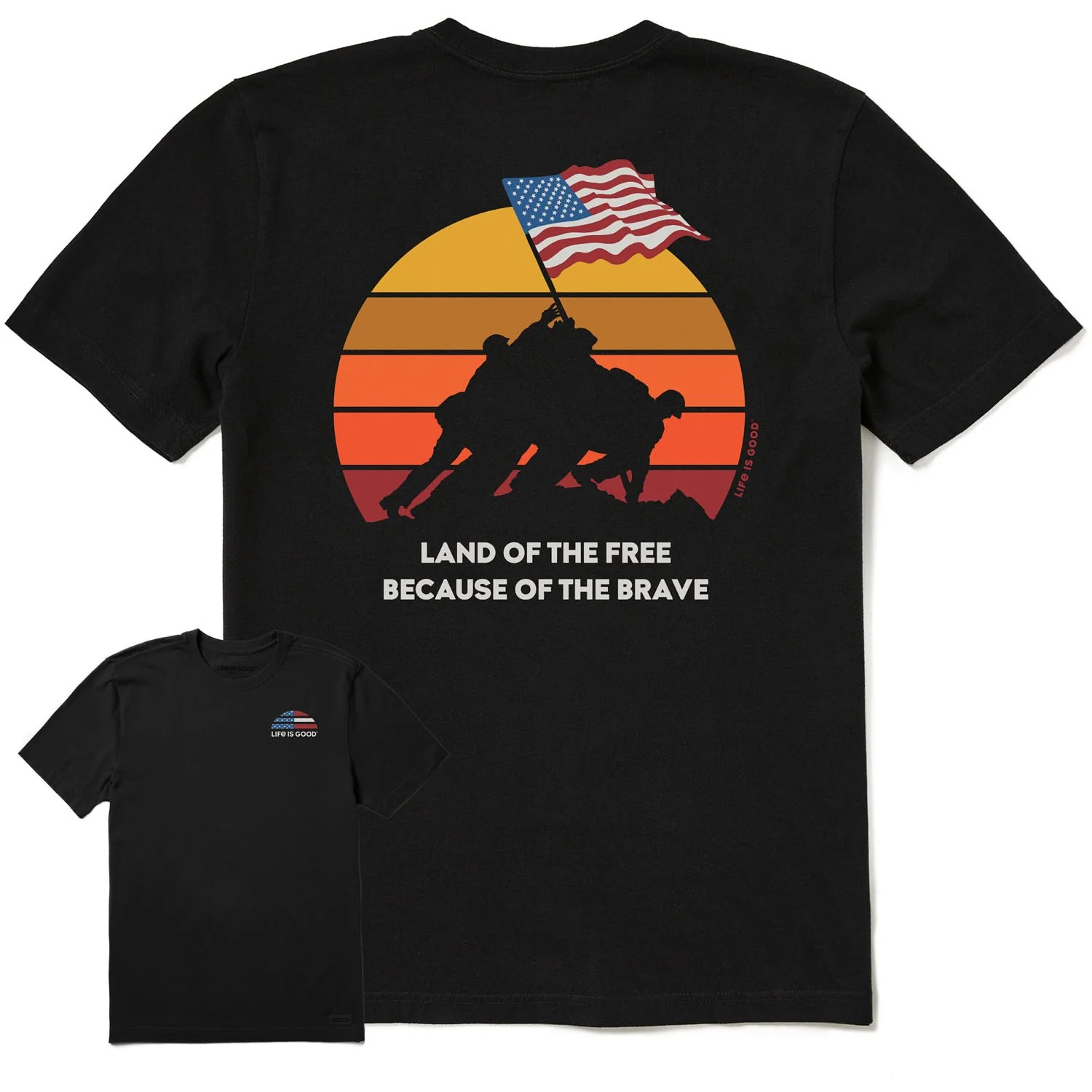 Life Is Good - Mens Clean Iwo Jima Crusher-Lite T-Shirt - Image 2