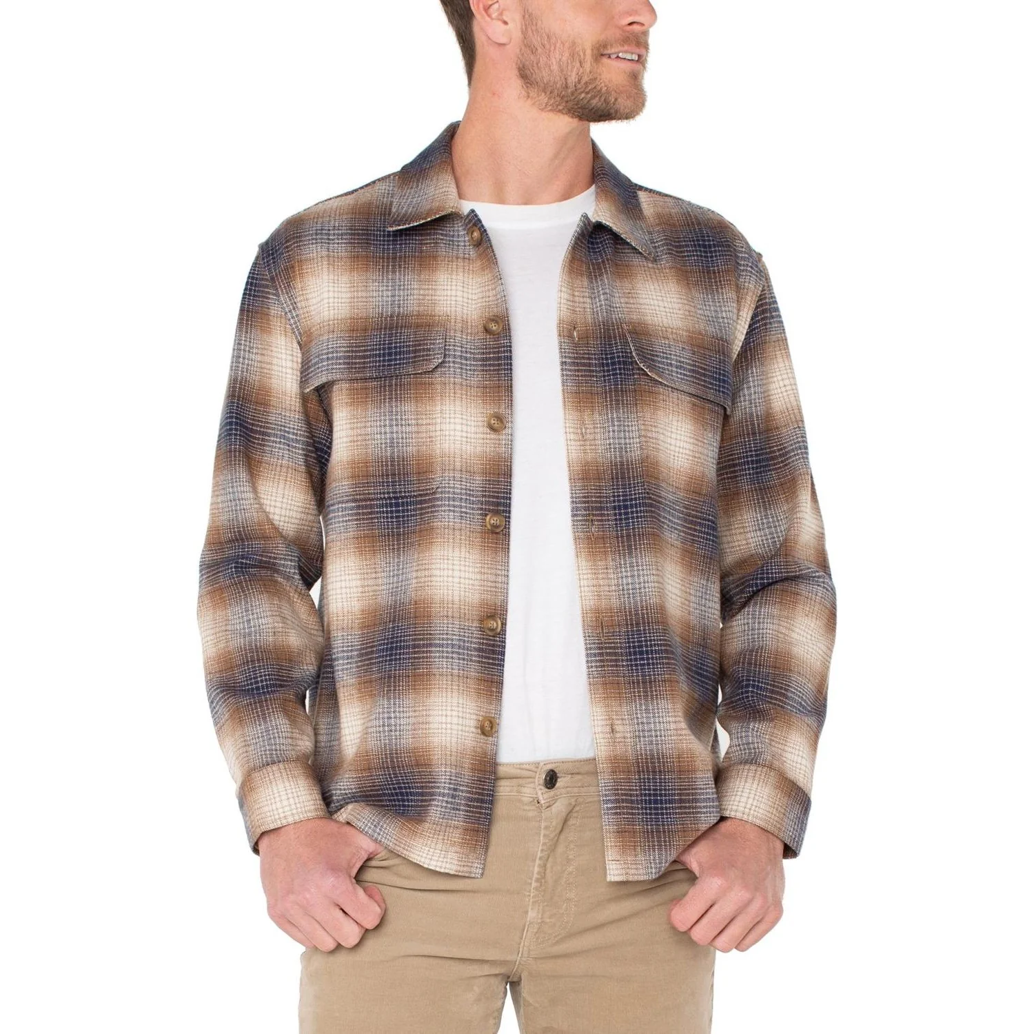 Liverpool Los Angeles - Mens Flap Pocket Overshirt - Image 2