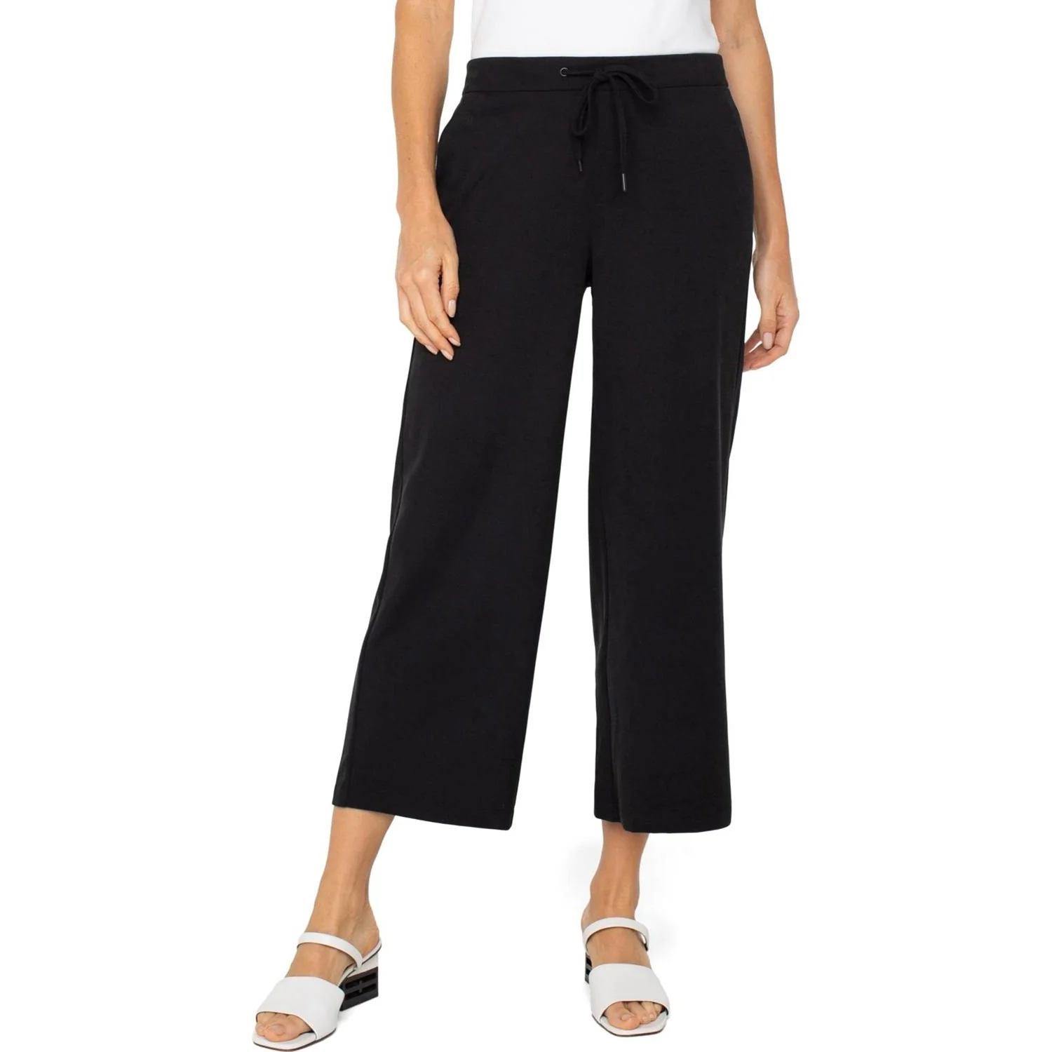 Liverpool Los Angeles - Womens Pull On Wide Leg Crop Trouser - Image 2