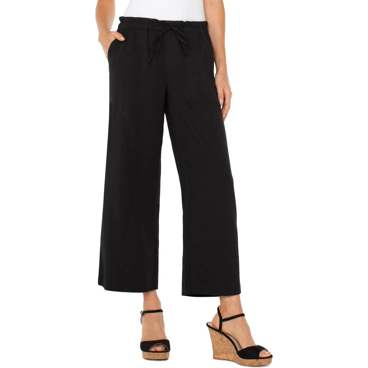 Liverpool Los Angeles - Womens Pull On Wide Leg Crop Trouser