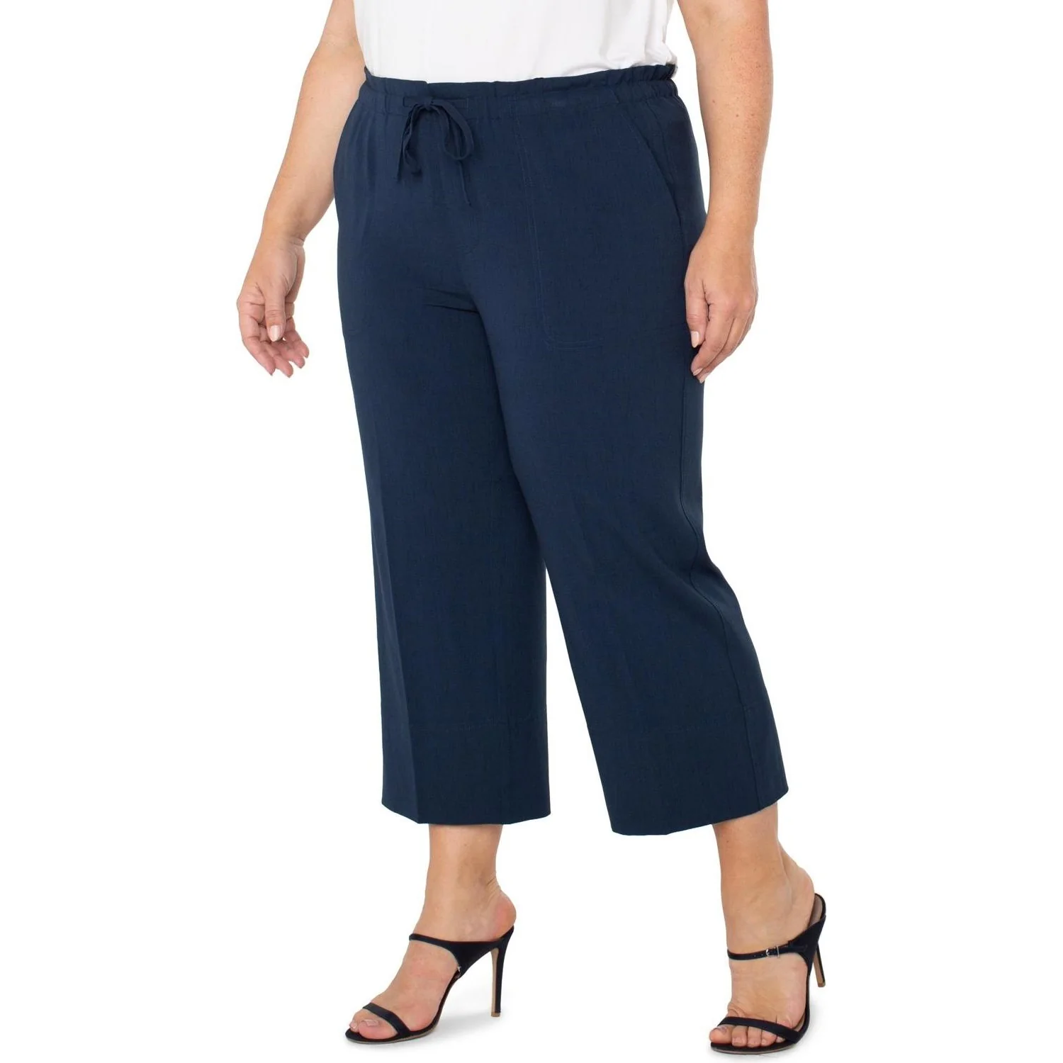 Liverpool Los Angeles - Womens Pull On Wide Leg Crop Trouser - Image 3
