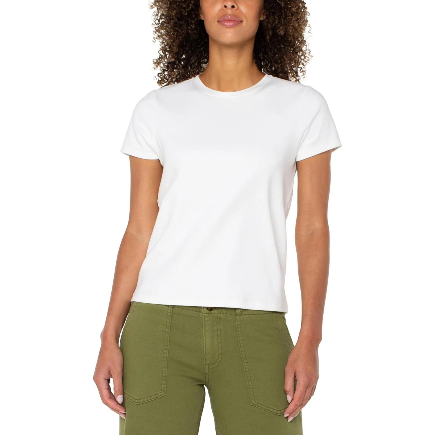 Liverpool Los Angeles - Womens Short Sleeve Crew Neck Knit T-Shirt With Center Back Seam - Image 4