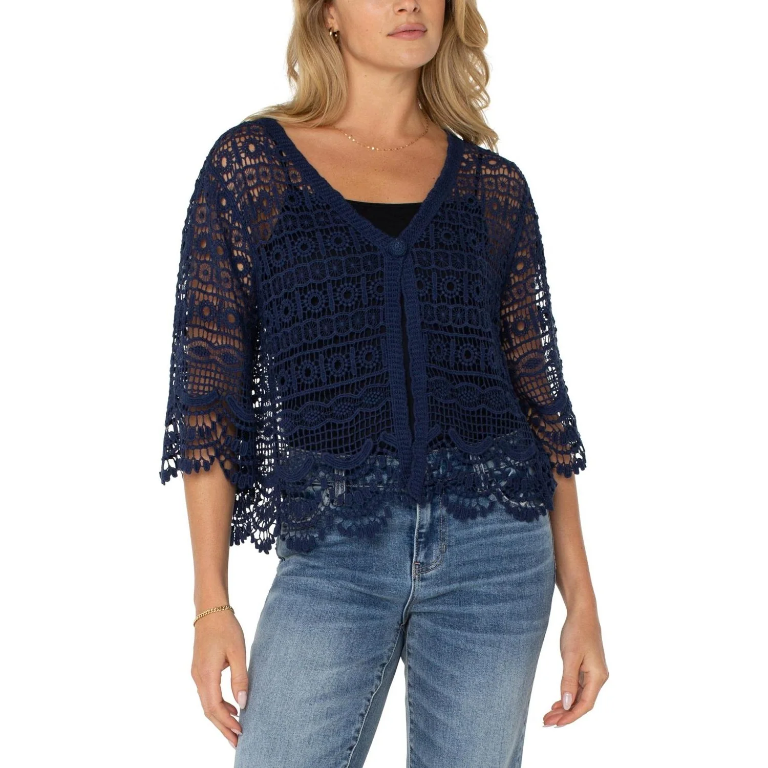 Liverpool Los Angeles - Womens Short Sleeve Lace Bolero