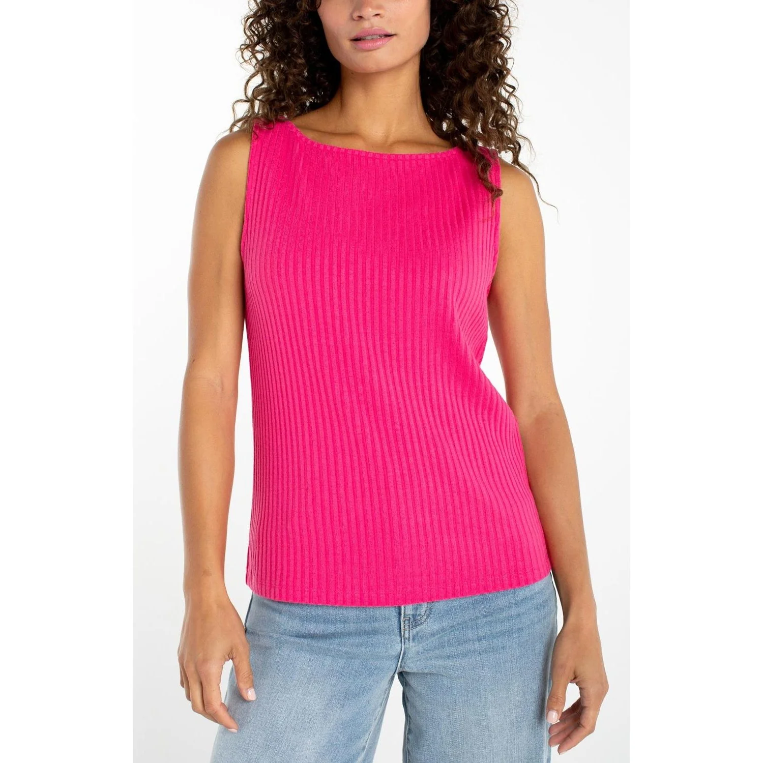 Liverpool Los Angeles - Womens Sleeveless High Boat Neck Knit Top - Image 2