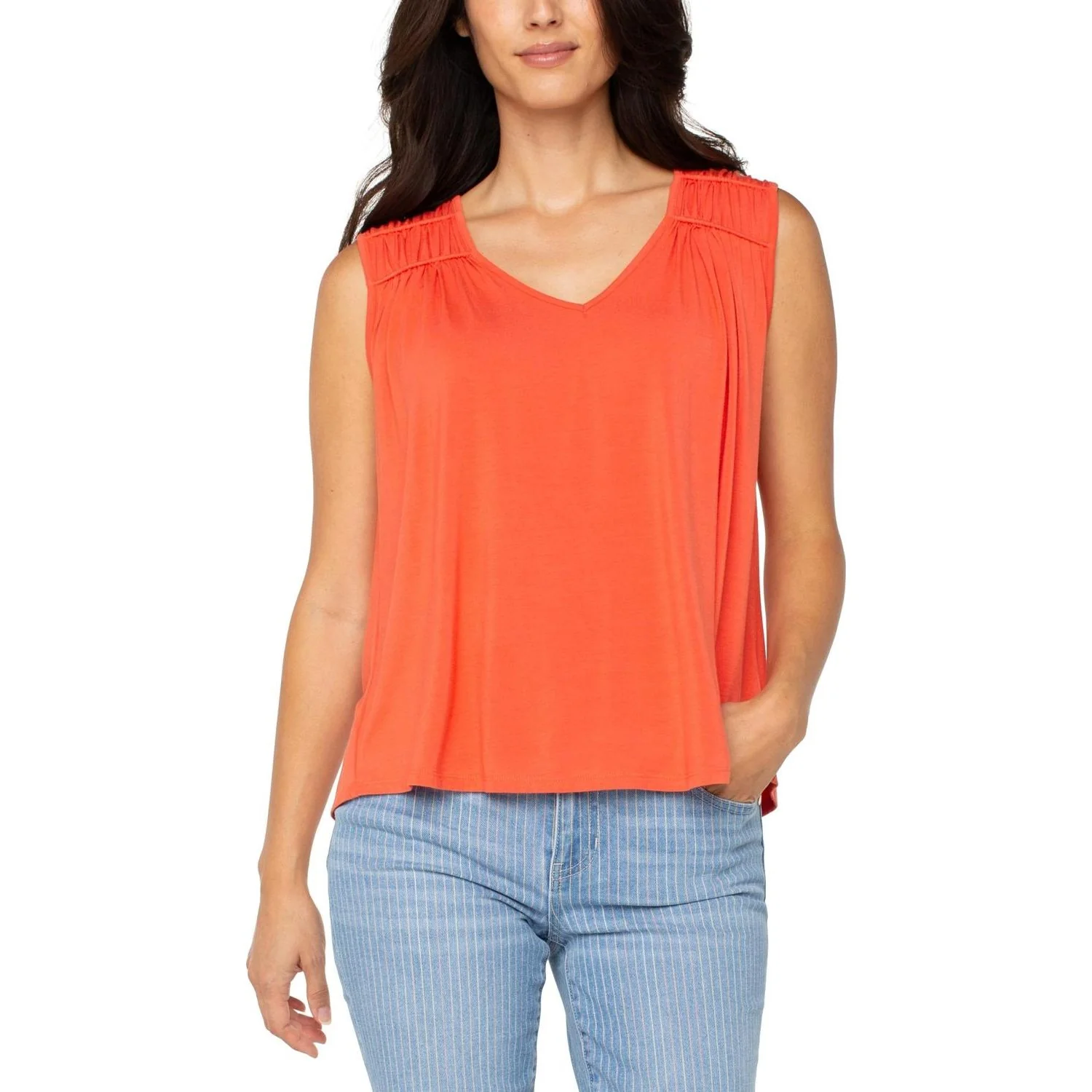 Liverpool Los Angeles - Womens Sleeveless Shirred Detail Knit Top - Image 2