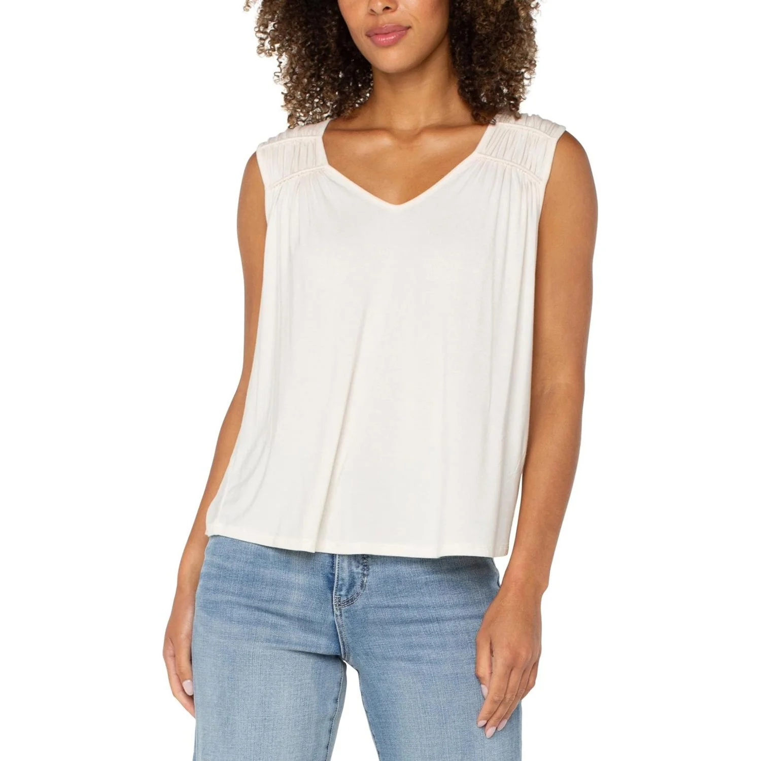 Liverpool Los Angeles - Womens Sleeveless Shirred Detail Knit Top - Image 4