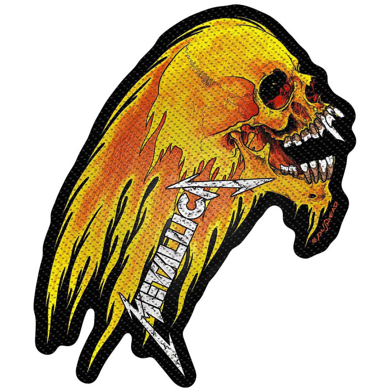 Metallica - Unisex Flaming Skull Cut-Out Standard Patch - Image 2
