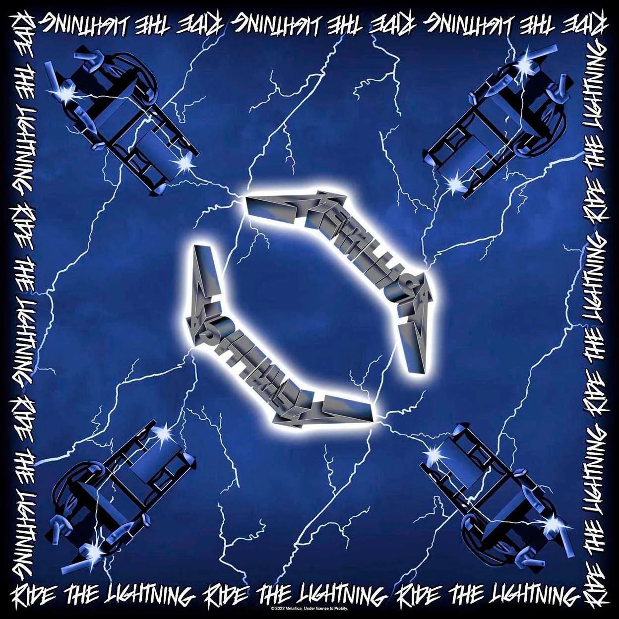 Metallica - Unisex Ride The Lightning Bandana - Image 2