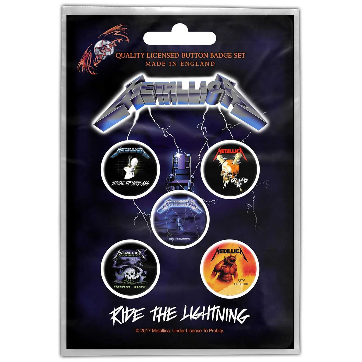 Metallica - Unisex Ride The Lightning Button Badge Pack - Image 2