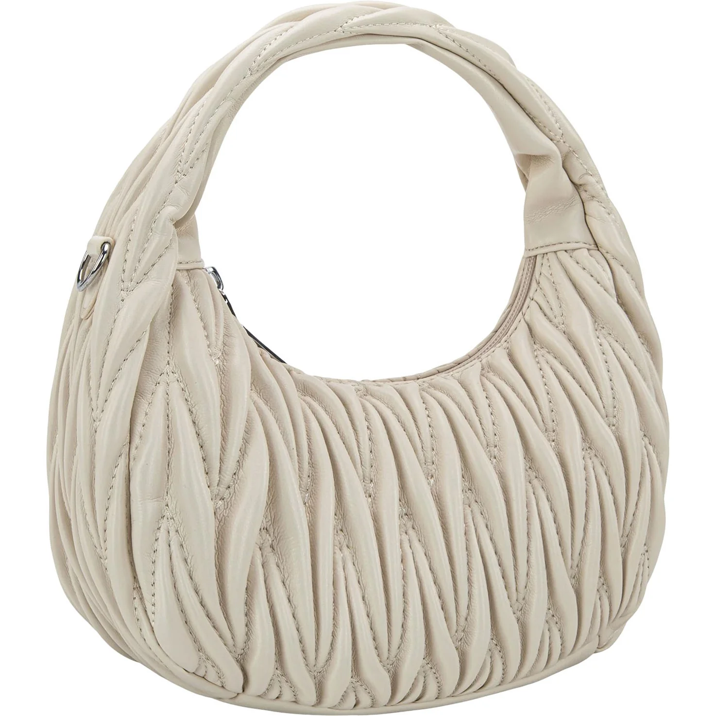 Milan Chiva - Womens Ruched Crescent Hobo/Crossbody Bag - Image 2