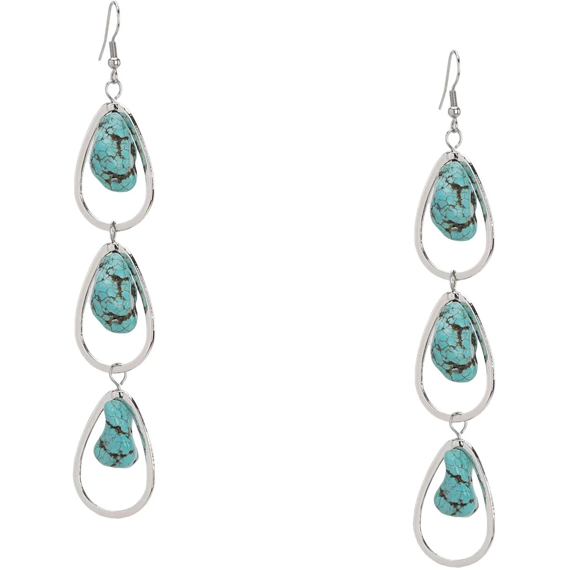 Montana West - Womens 3 Tiers Artificial Stone Dangling Earring
