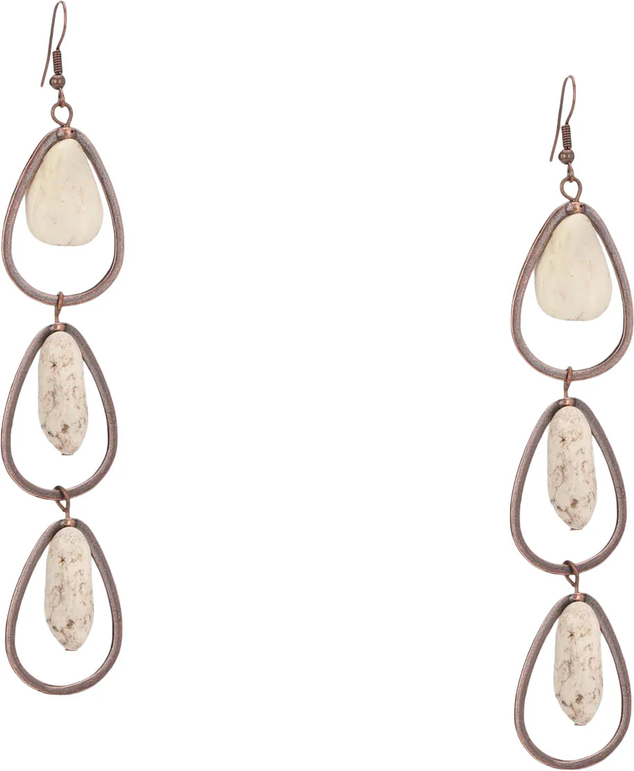 Montana West - Womens 3 Tiers Artificial Stone Dangling Earring - Image 4
