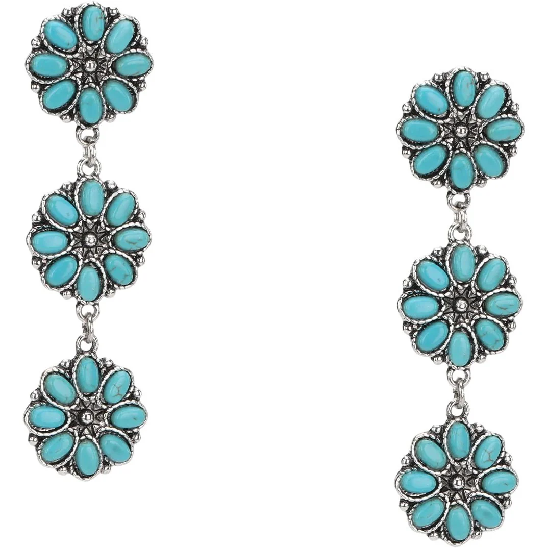 Montana West - Womens 3 Tiers Squash Blossom Dangling Earring