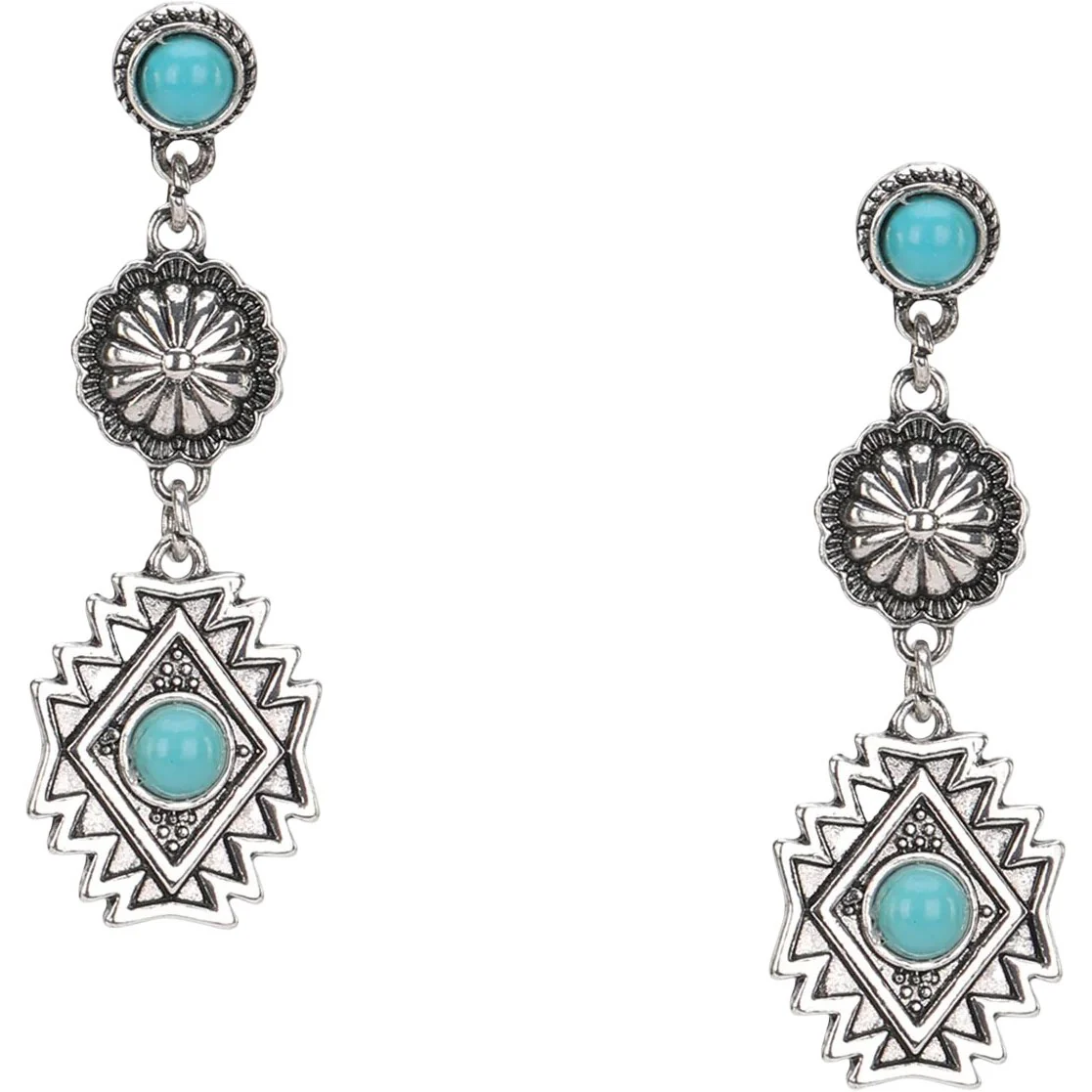 Montana West - Womens Artificial Stone Aztec Dangling Earring