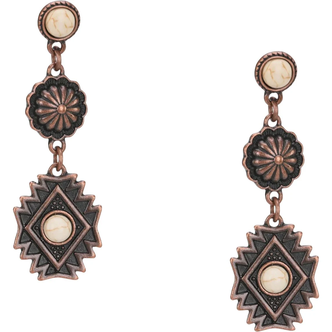 Montana West - Womens Artificial Stone Aztec Dangling Earring - Image 2