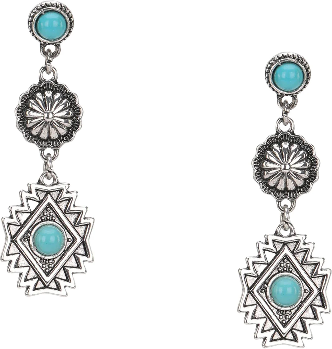 Montana West - Womens Artificial Stone Aztec Dangling Earring - Image 3