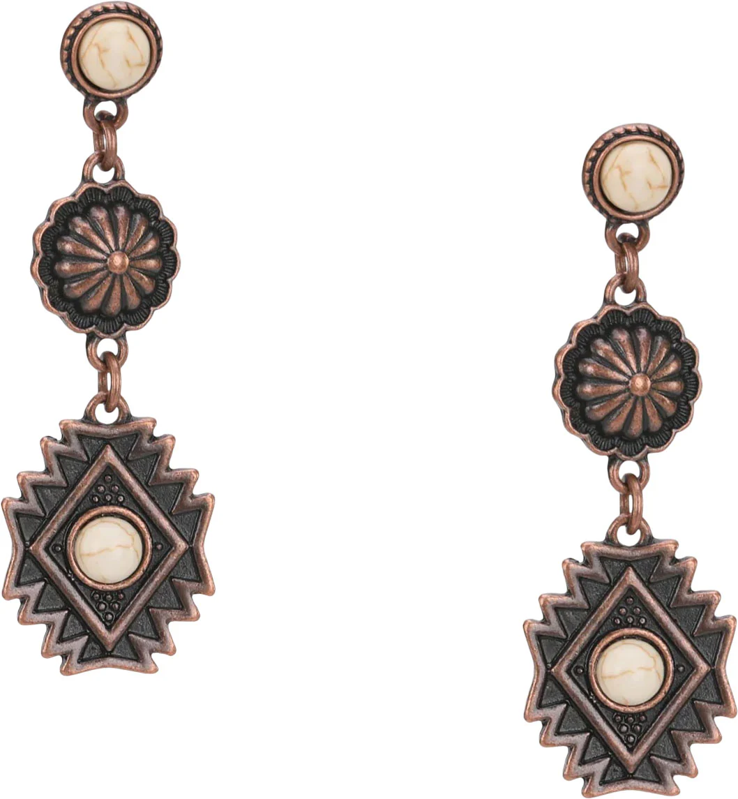 Montana West - Womens Artificial Stone Aztec Dangling Earring - Image 4