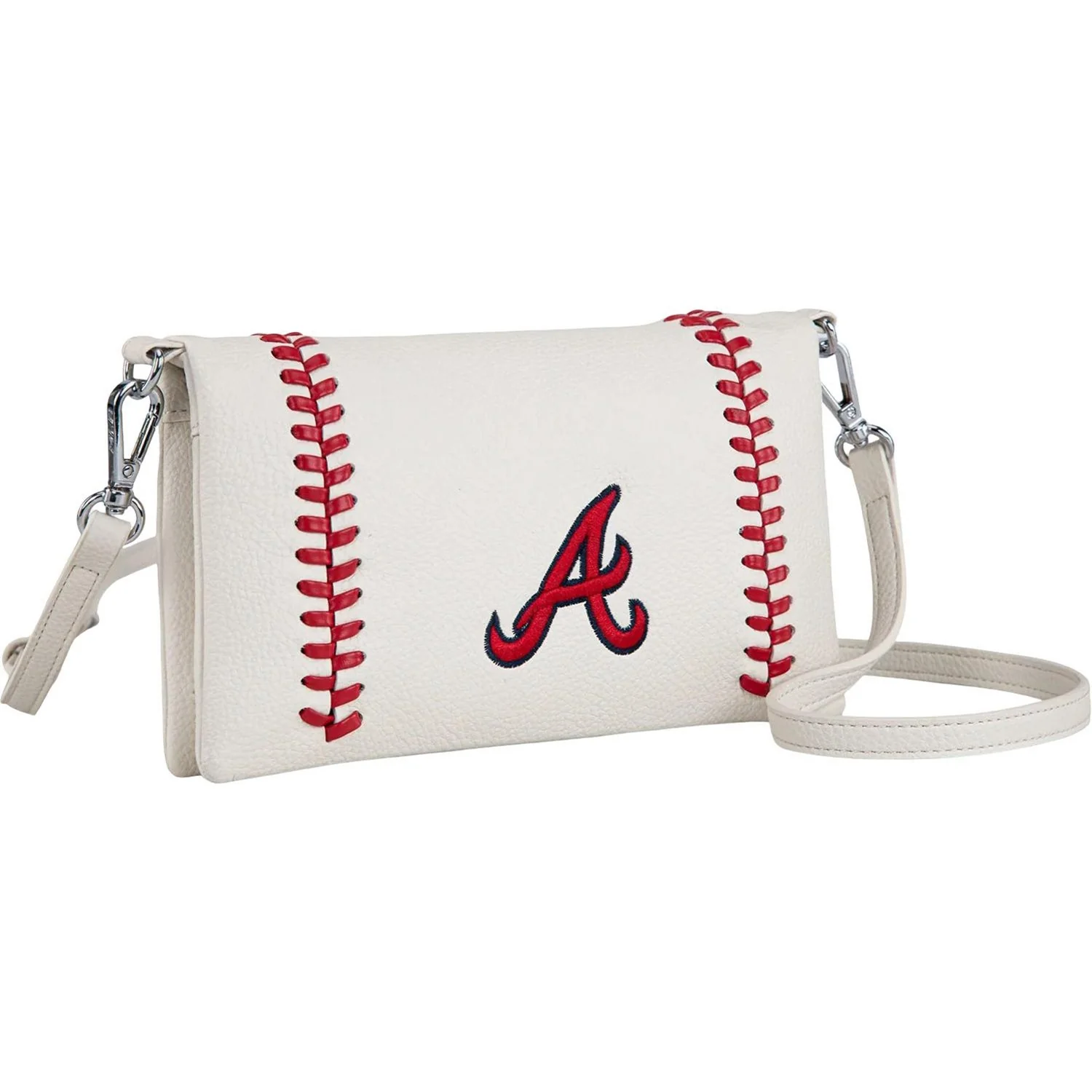 Montana West - Womens Atlanta Braves Team Bi-Fold Clutch/Crossbody Bag