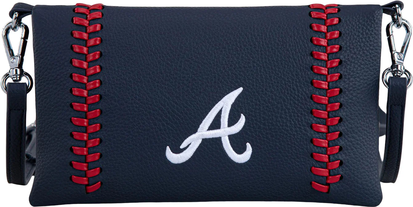 Montana West - Womens Atlanta Braves Team Bi-Fold Clutch/Crossbody Bag - Image 5