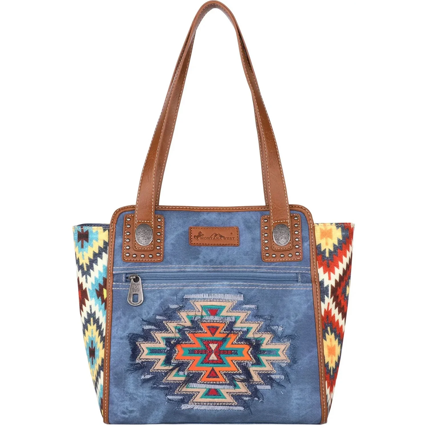 Montana West - Womens Aztec Jean Denim Collection Tote - Image 3
