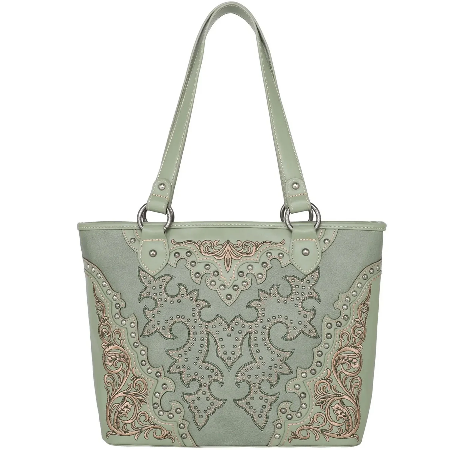 Montana West - Womens Boot Scroll Embroidered Collection Concealed Carry Tote - Image 2
