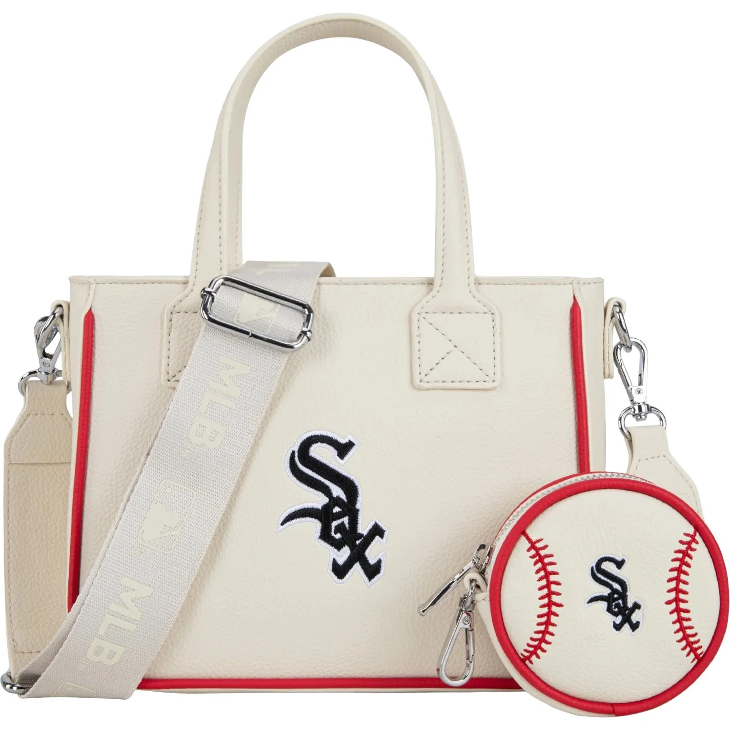 Montana West - Womens Chicago White Sox Team Tote/Crossbody Bag With Baseball Coin Pouch
