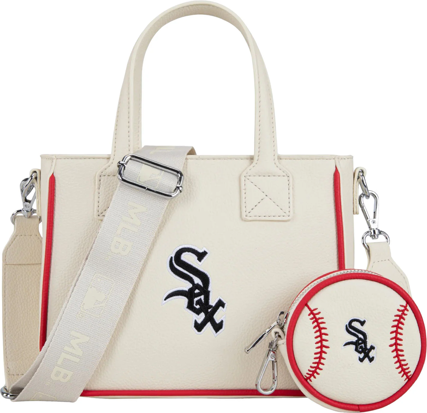 Montana West - Womens Chicago White Sox Team Tote/Crossbody Bag With Baseball Coin Pouch - Image 3