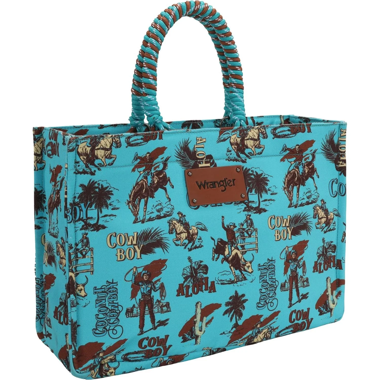 Montana West - Womens Cowboy Dual Sided Print Canvas Wide Tote Bag - Image 4