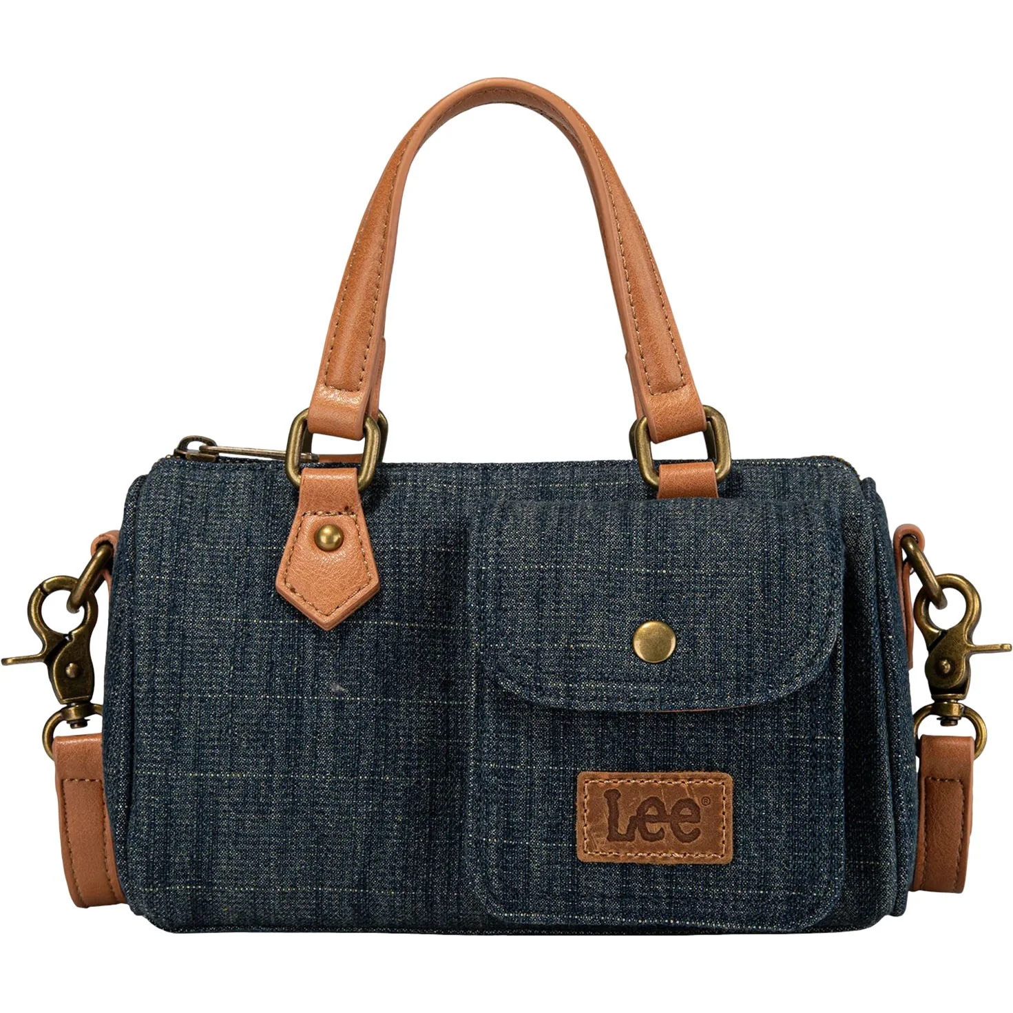 Montana West - Womens Denim Canvas Barrel Satchel Top Handle Crossbody Bag - Image 3