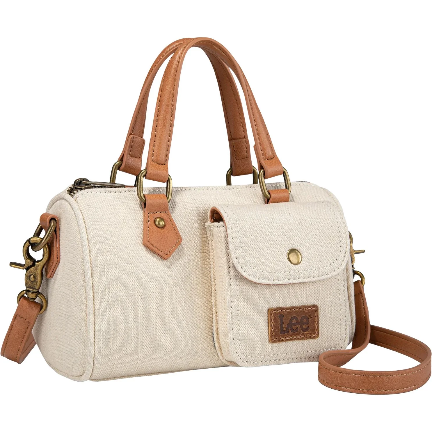 Montana West - Womens Denim Canvas Barrel Satchel Top Handle Crossbody Bag - Image 4