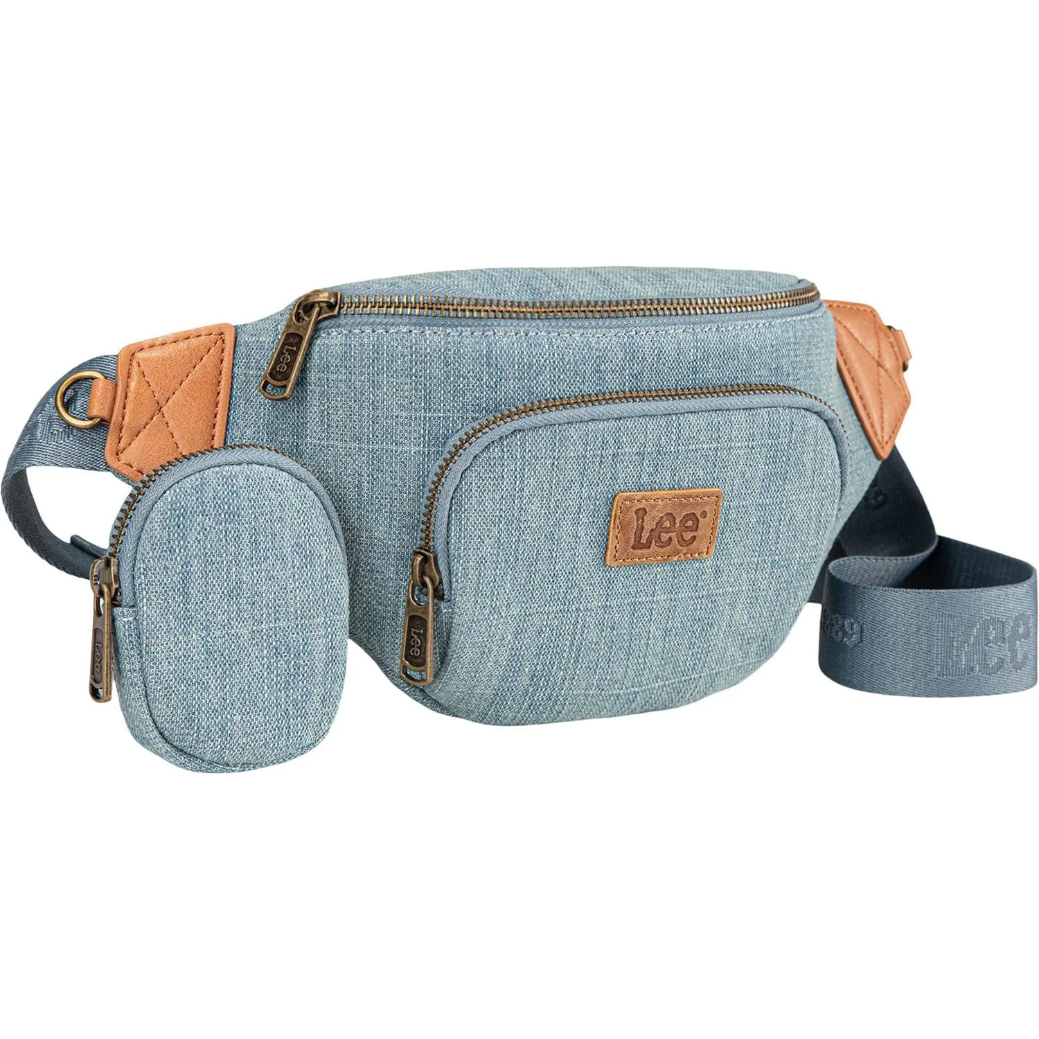 Montana West - Womens Denim Canvas Belt Bag With Mini Pouch - Image 2