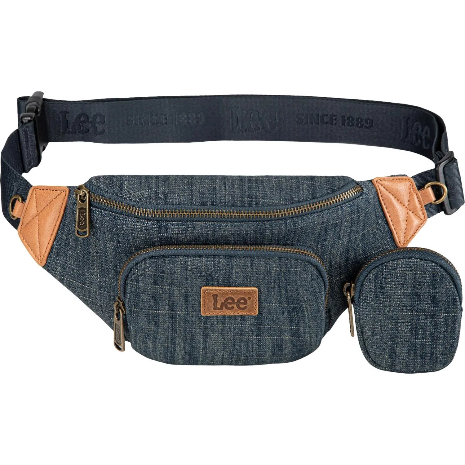 Montana West - Womens Denim Canvas Belt Bag With Mini Pouch - Image 3