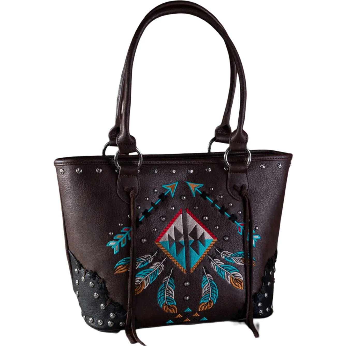 Montana West - Womens Embroidered Arrow Feather Collection Concealed Carry Tote