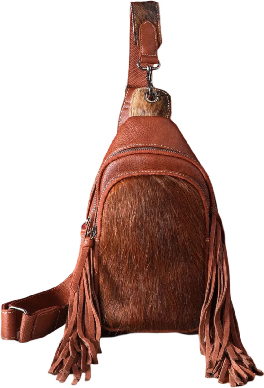 Montana West - Womens Genuine Hair-On Cowhide Fringe Sling Bag - Image 4