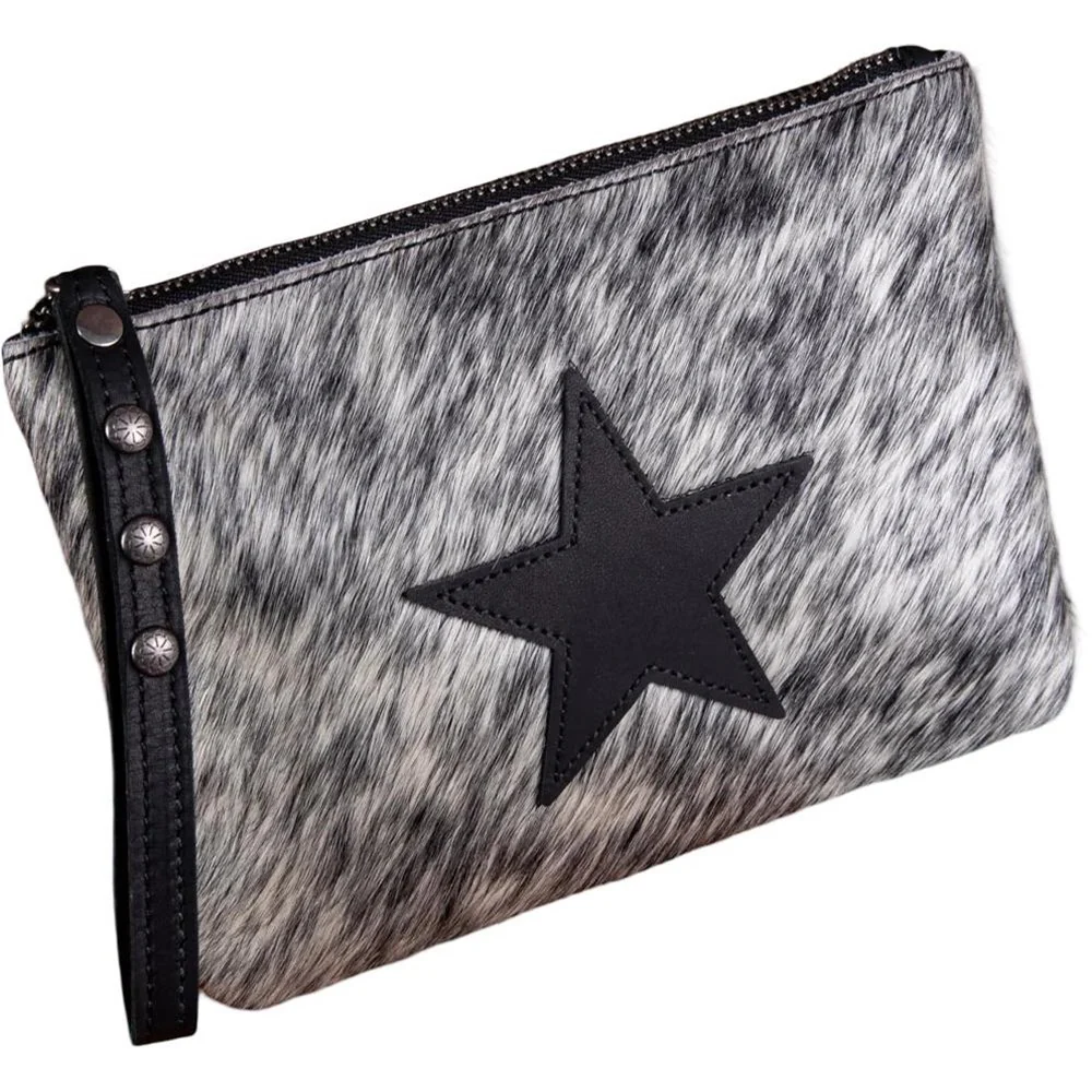 Montana West - Womens Hair-On Cowhide Leather Wristlet