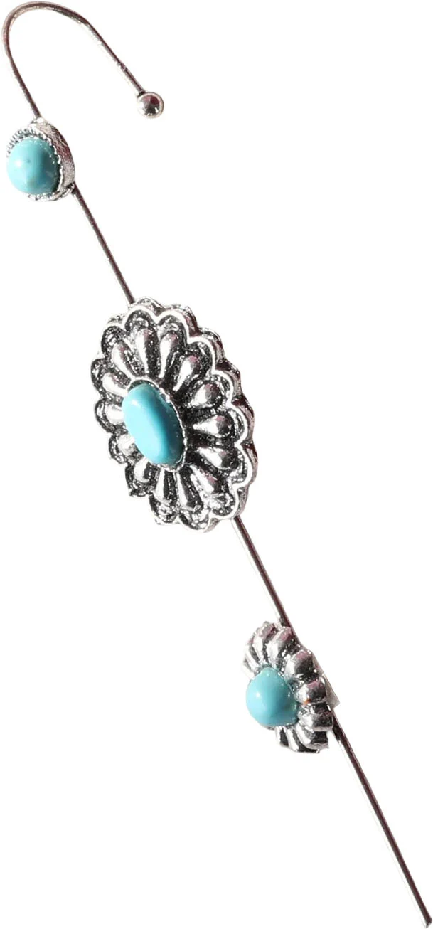 Montana West - Womens Natural Stone Navajo Concho Ear Pin Cuff Earrings - Image 3