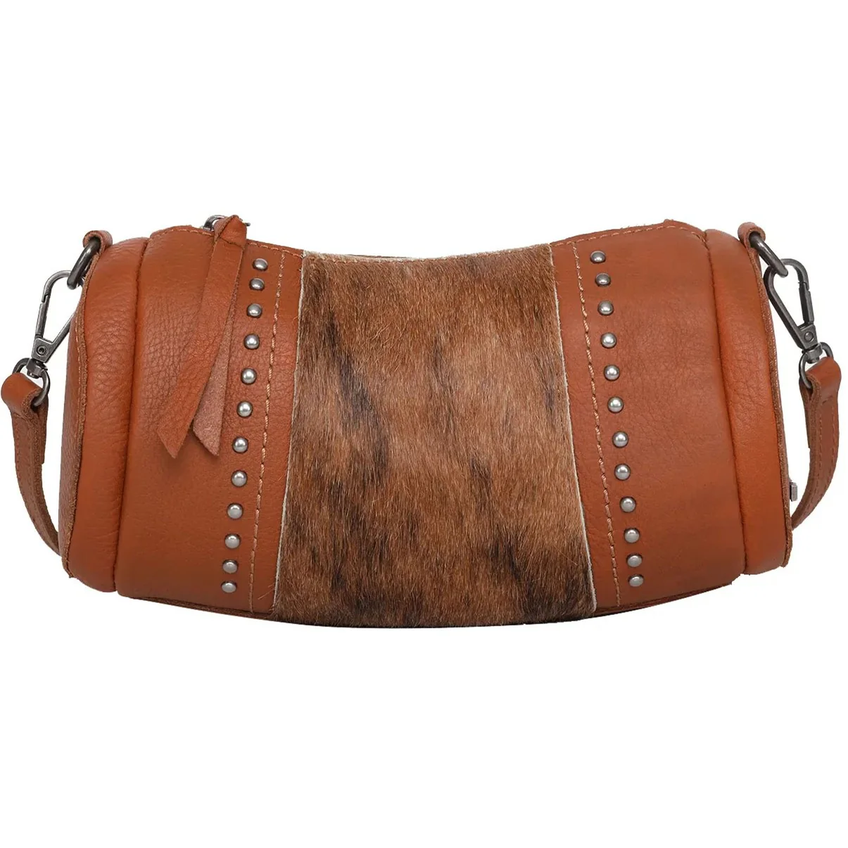 Montana West - Womens Real Leather Cow-Hide Collection Mini Barrel Bag - Image 4