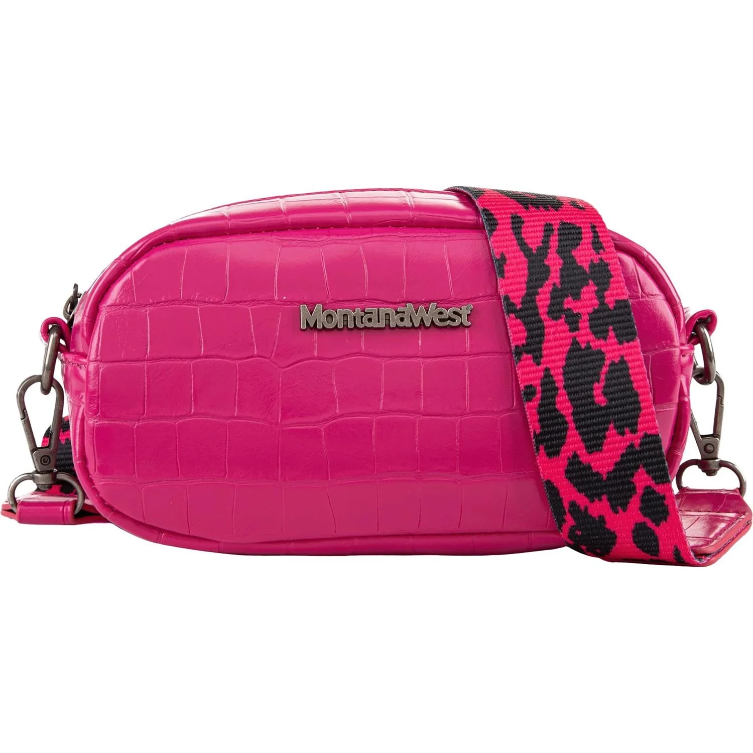 Montana West - Womens Small Croc Print Crossbody/Camera Bag