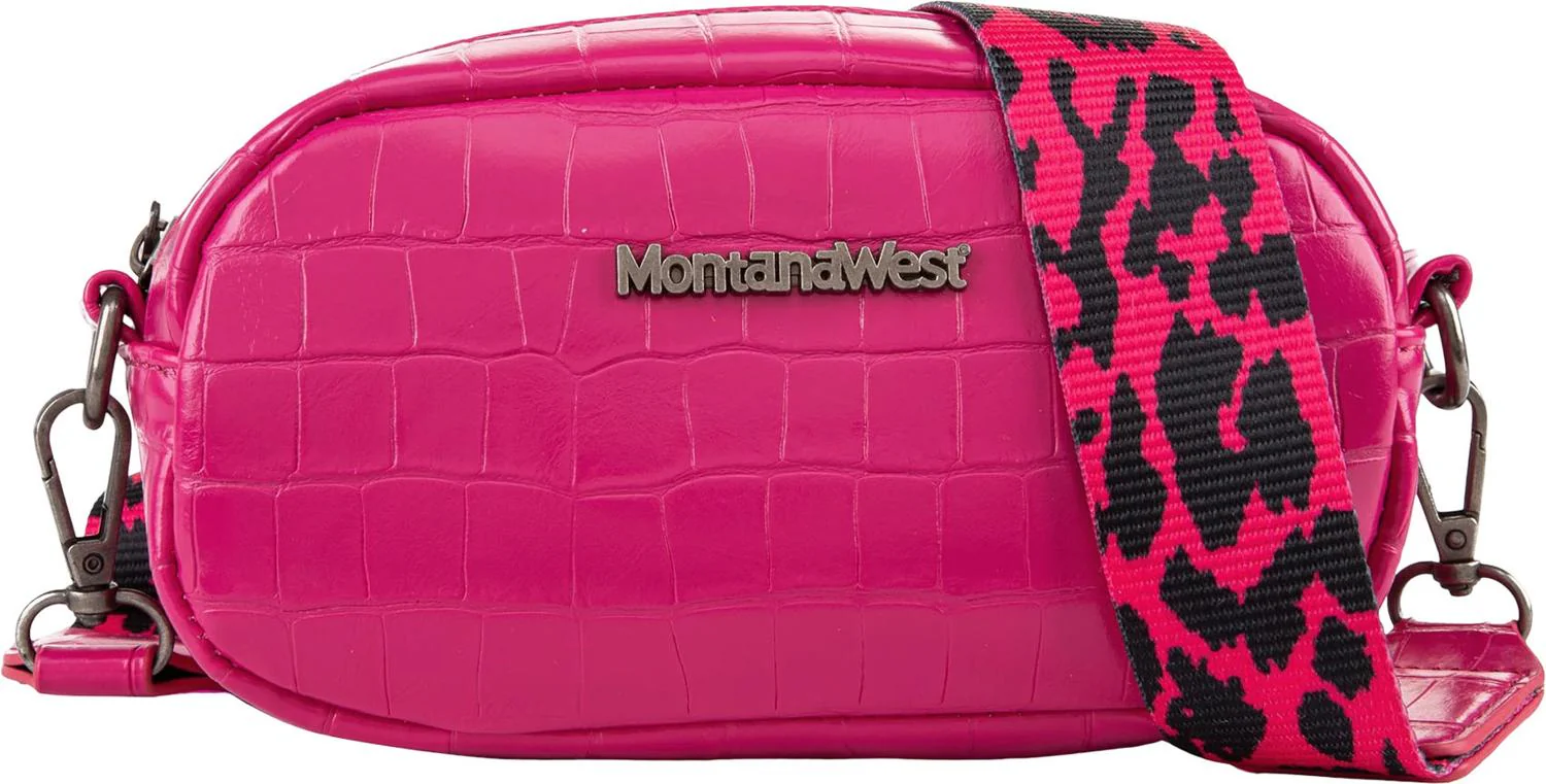 Montana West - Womens Small Croc Print Crossbody/Camera Bag - Image 2