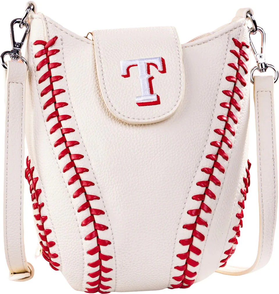 Montana West - Womens Texas Rangers Team Baseball Stitch Crossbody Bag - Image 5