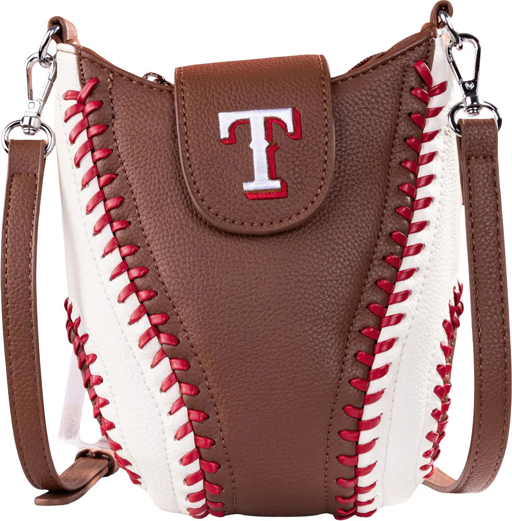 Montana West - Womens Texas Rangers Team Baseball Stitch Crossbody Bag - Image 7