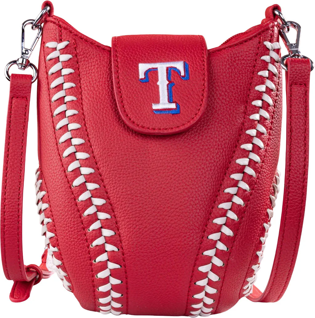 Montana West - Womens Texas Rangers Team Baseball Stitch Crossbody Bag - Image 8