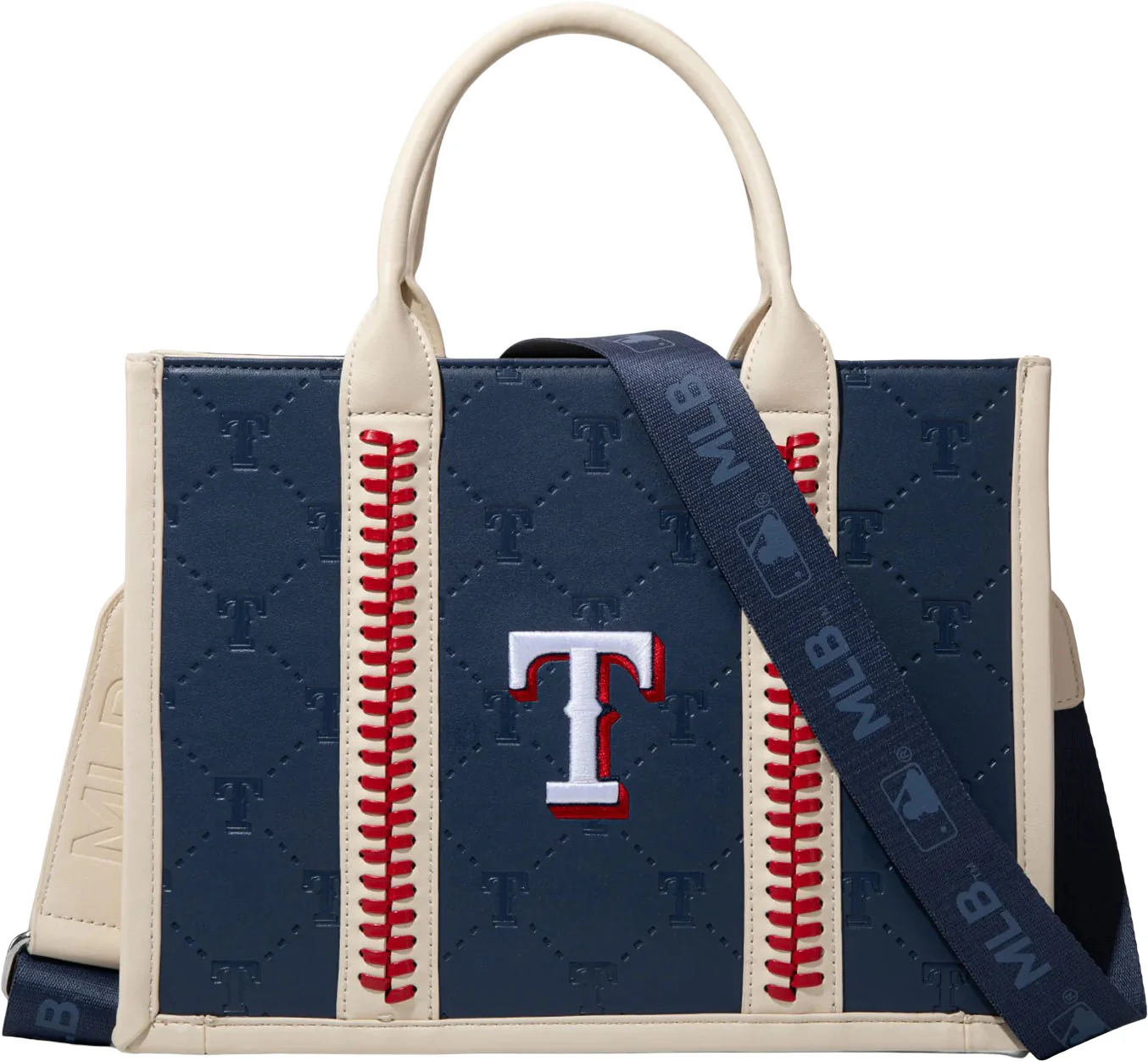 Montana West - Womens Texas Rangers Team Whipstitch Tote/Crossbody Bag - Image 7