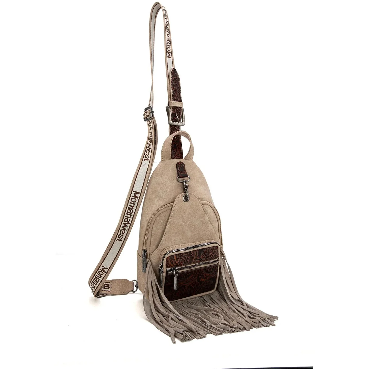 Montana West - Womens Tooled Fringe Sling Bag - Image 10