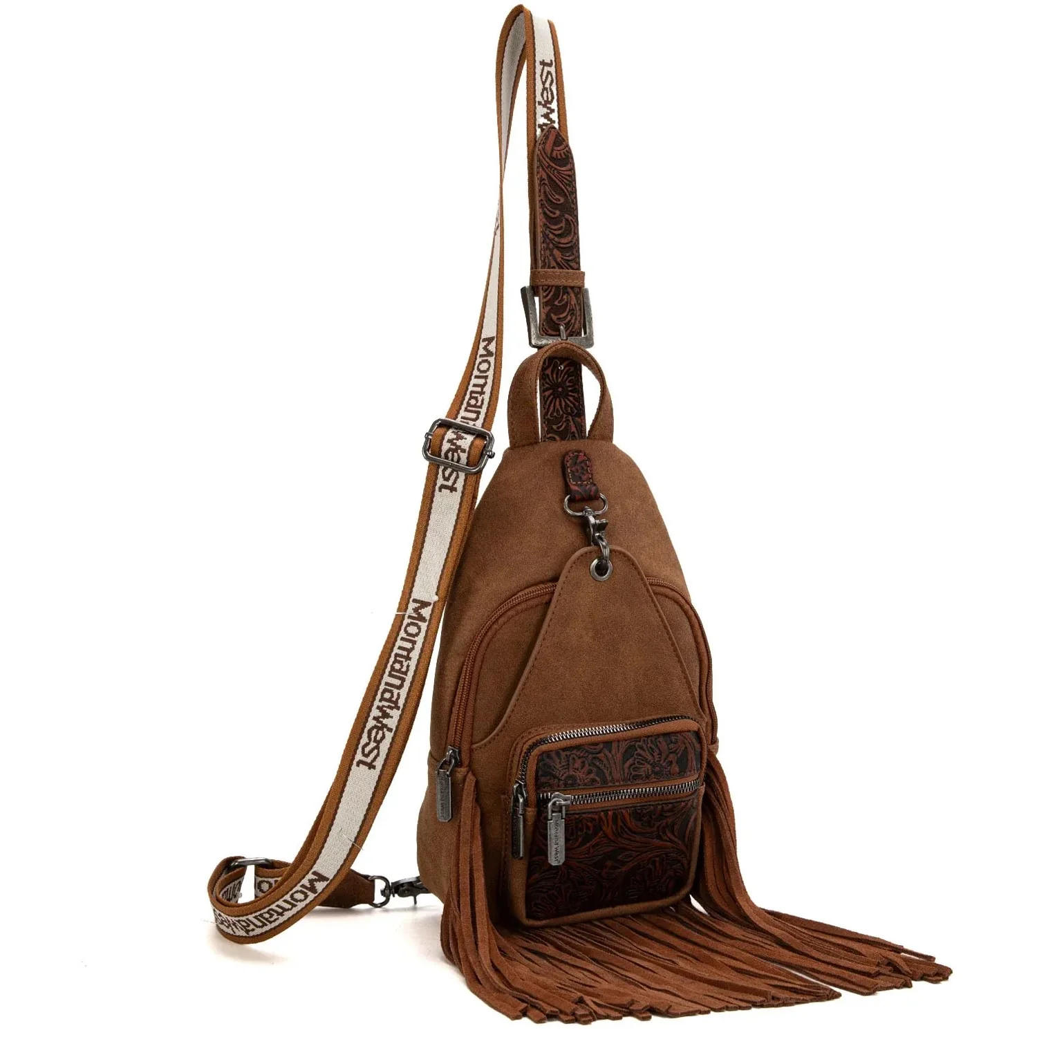 Montana West - Womens Tooled Fringe Sling Bag - Image 2