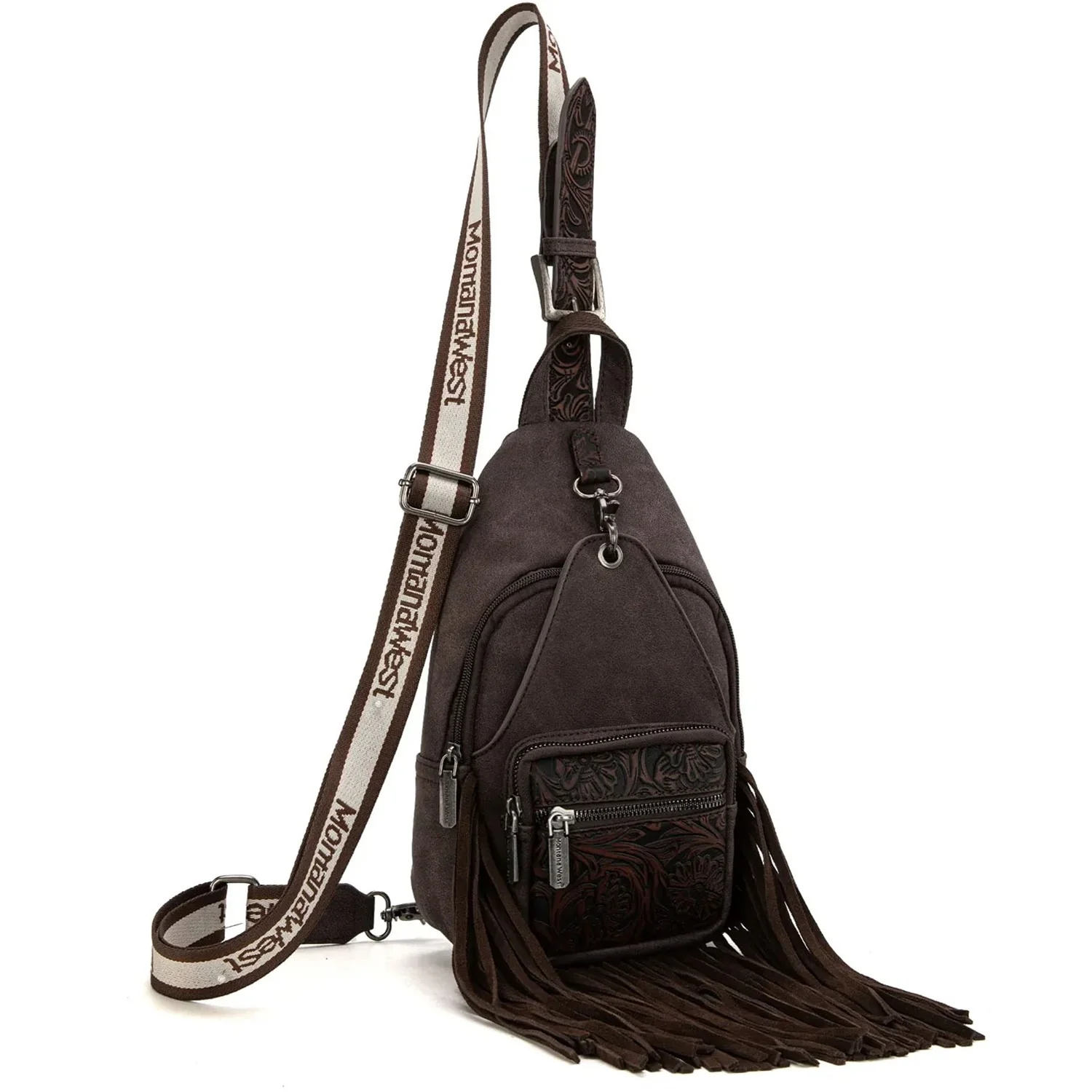 Montana West - Womens Tooled Fringe Sling Bag - Image 3