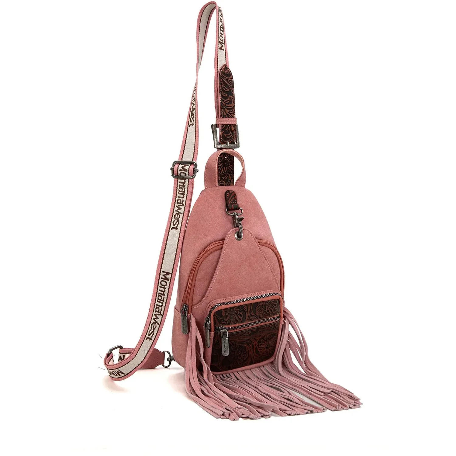 Montana West - Womens Tooled Fringe Sling Bag - Image 4