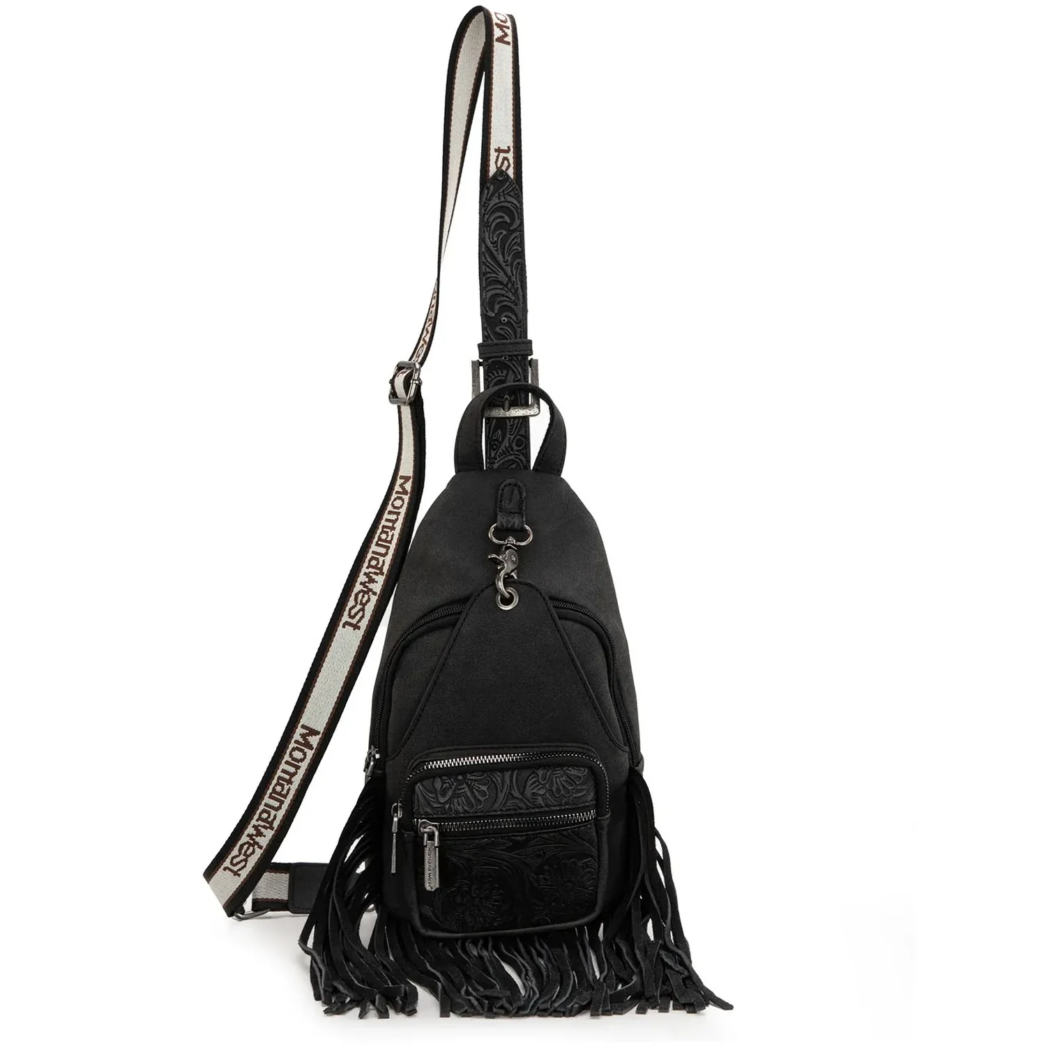 Montana West - Womens Tooled Fringe Sling Bag - Image 6