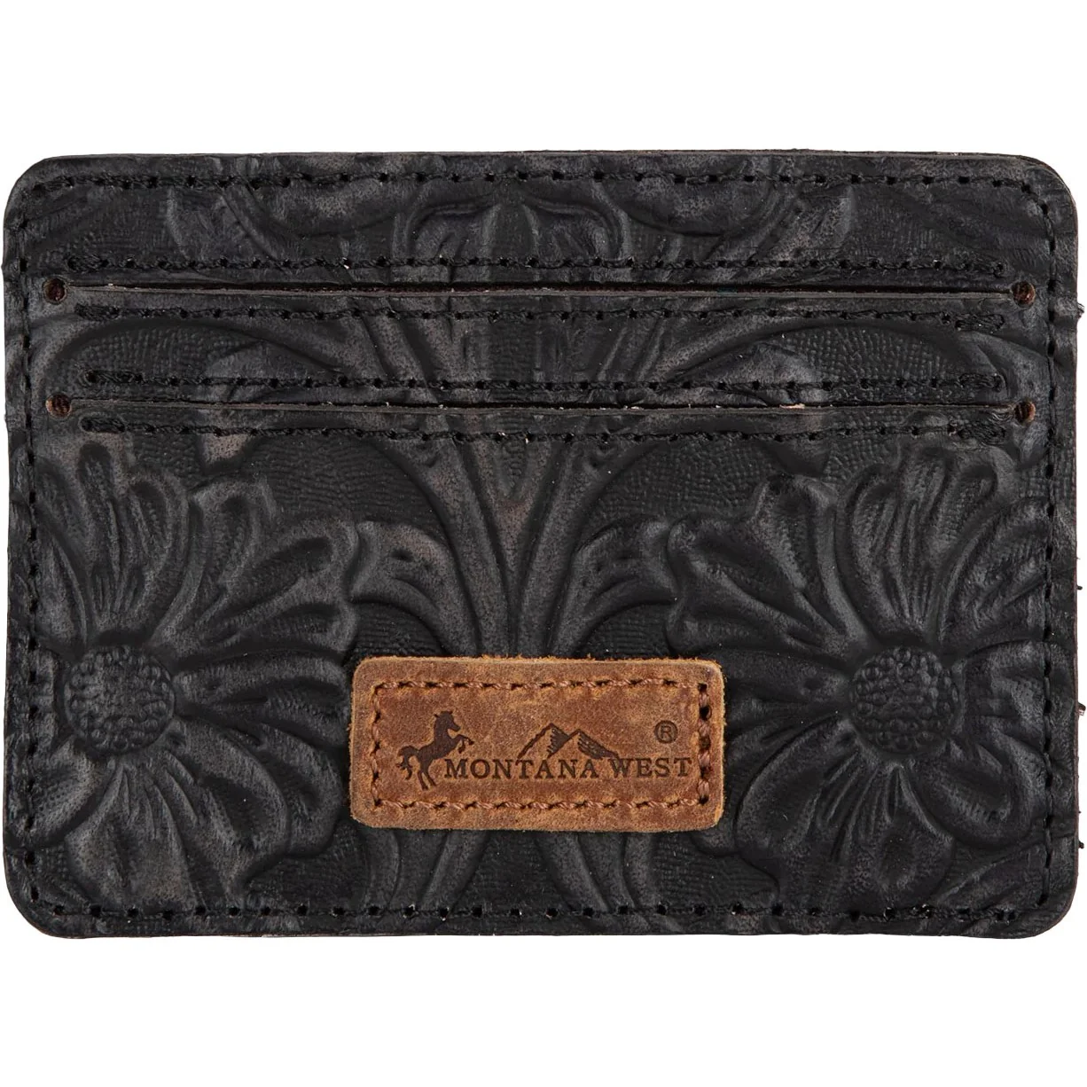 Montana West - Womens Tooled Genuine Leather Card Case